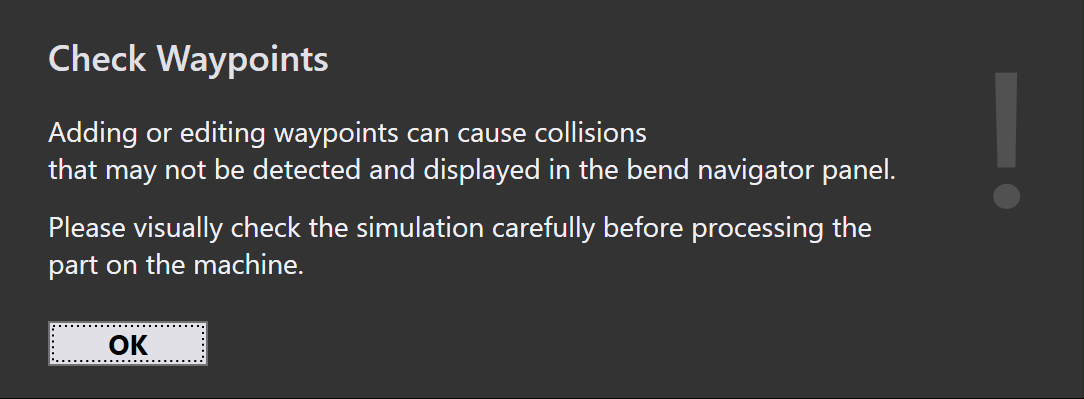 Waypoint caution