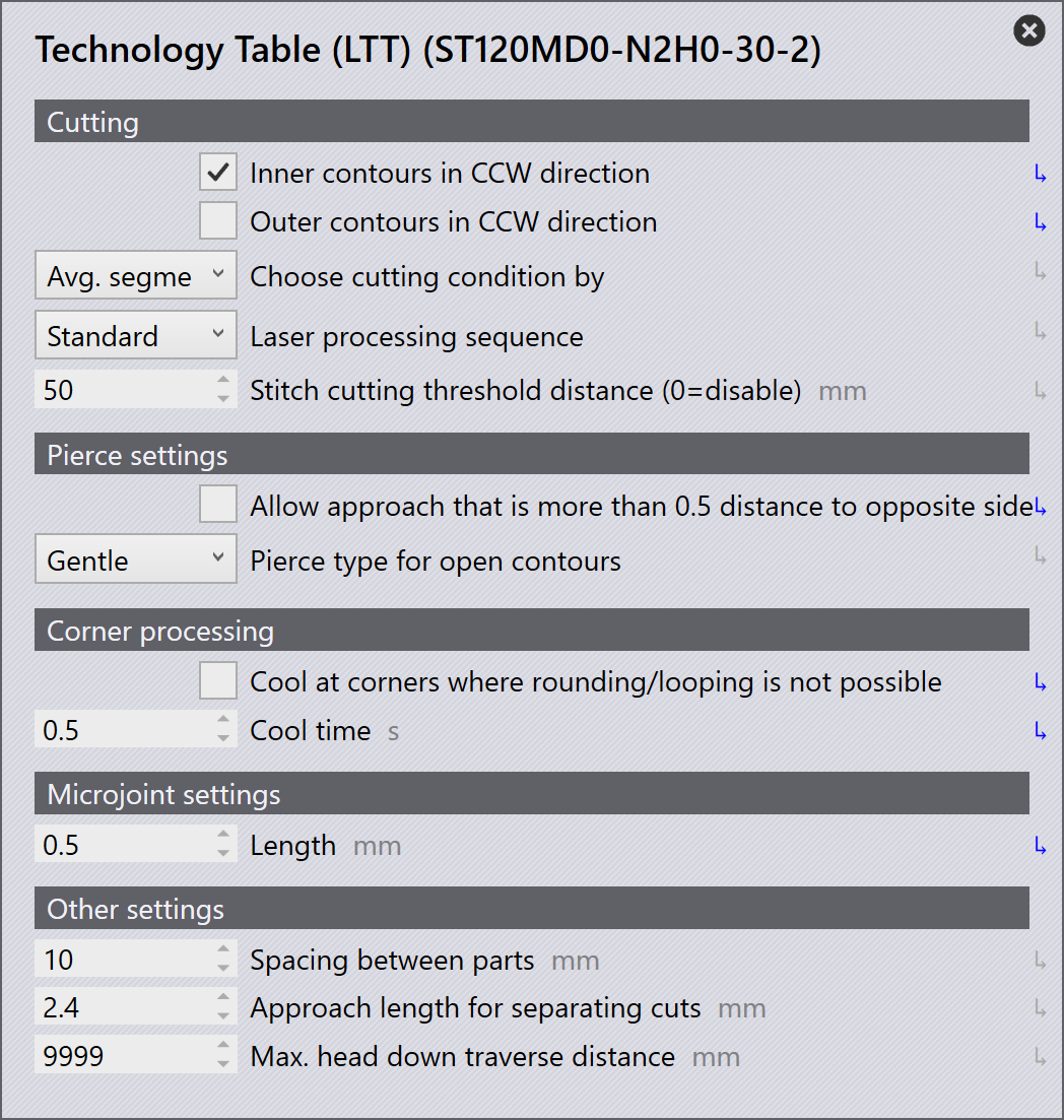 LTT Settings