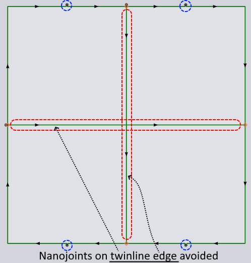Nanojoint on a twinline edge