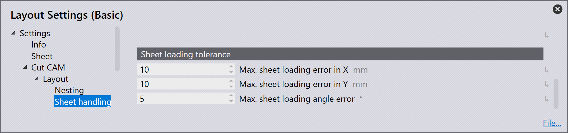 Sheet loading tolerance
